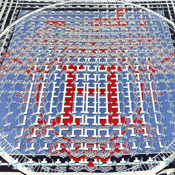 HERMES Blue Silk Scarf - Picture 2 of 11